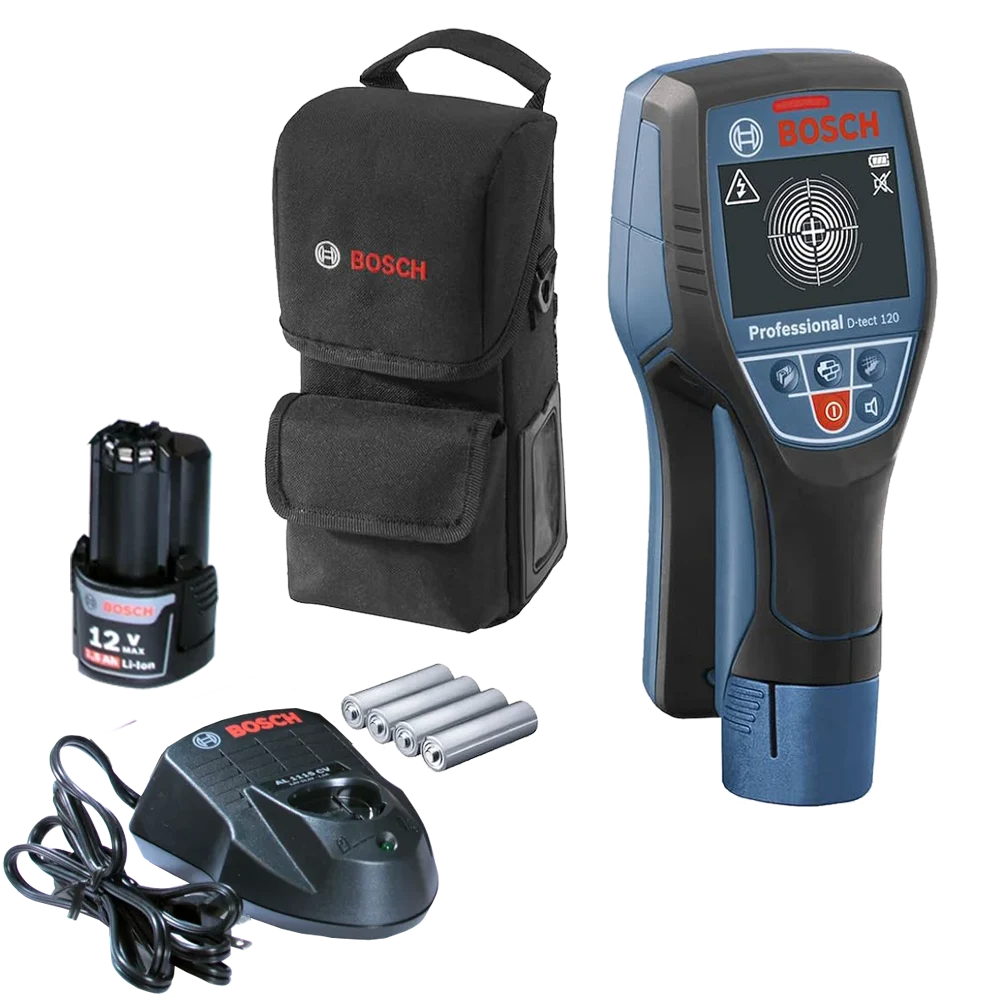 Detector de Materiales Bosch D-tect 120 + Estuche en lona (0601081303) (copia)