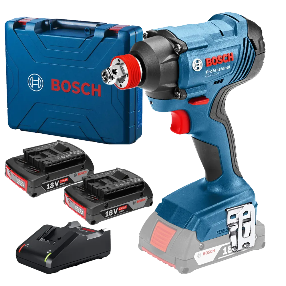 Llave de Impacto Inalambrica Bosch 18v 1.5ah 2800rpm 180nm (Incluye 2 Baterias + Cargador ) (06019G52G1)