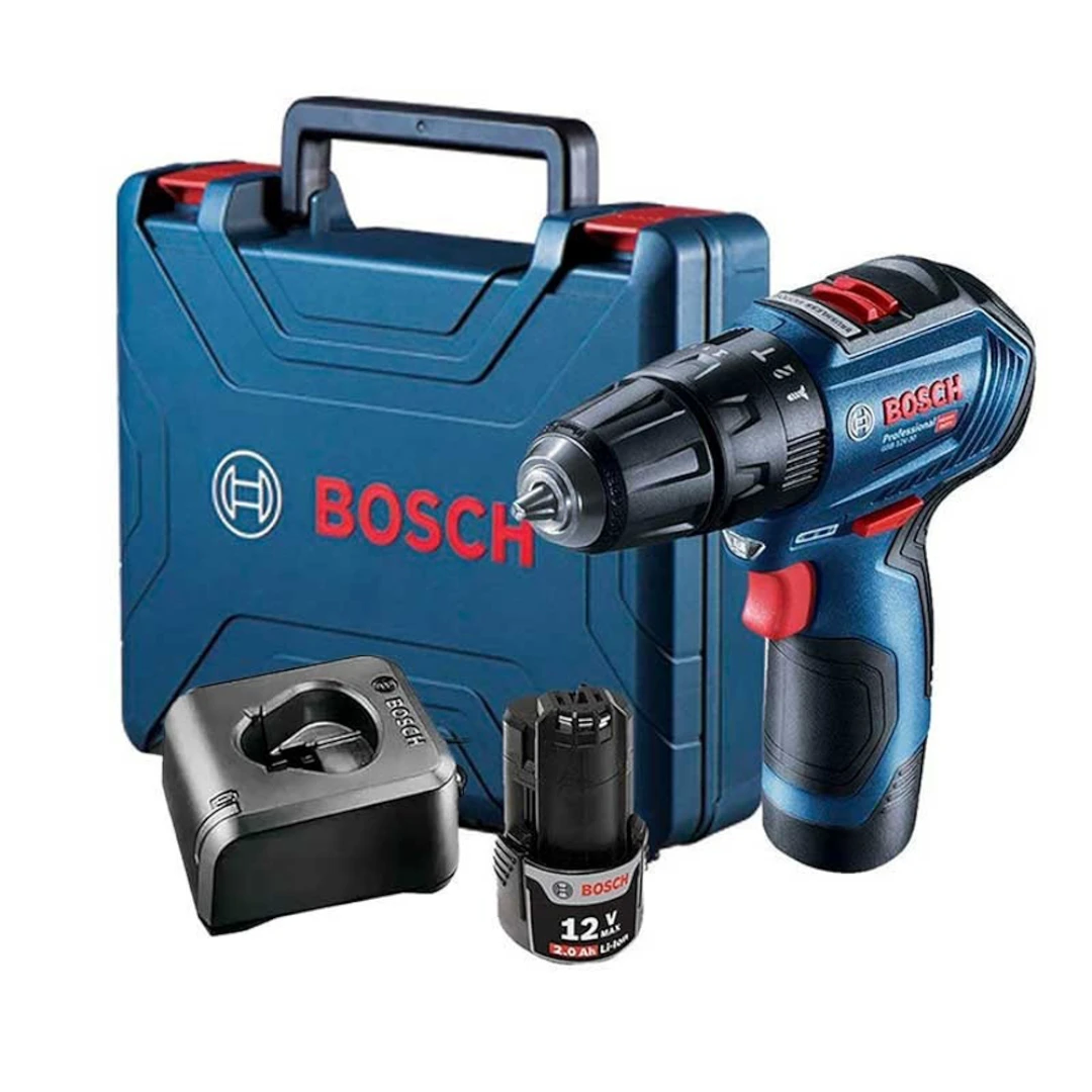 Taladro Percutor Inalámbrico Bosch 3/8″ 30Nm 12V GSB 12V-30 + 2 Baterías