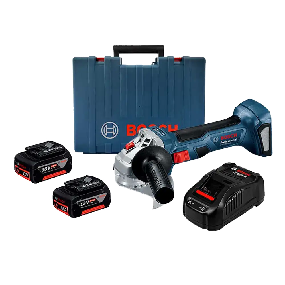 Minipulidora Inalámbrica Bosch 5″ 18V 11000rpm + 2Bat + Carg (GWS 180-LI Kit)