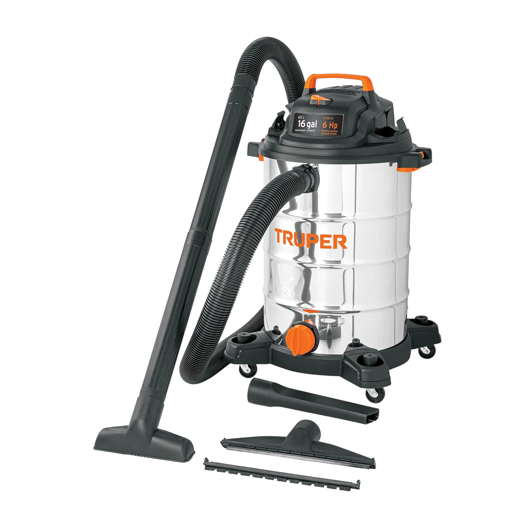 Aspiradora en Seco y Humedo 4500w 52lt Truper