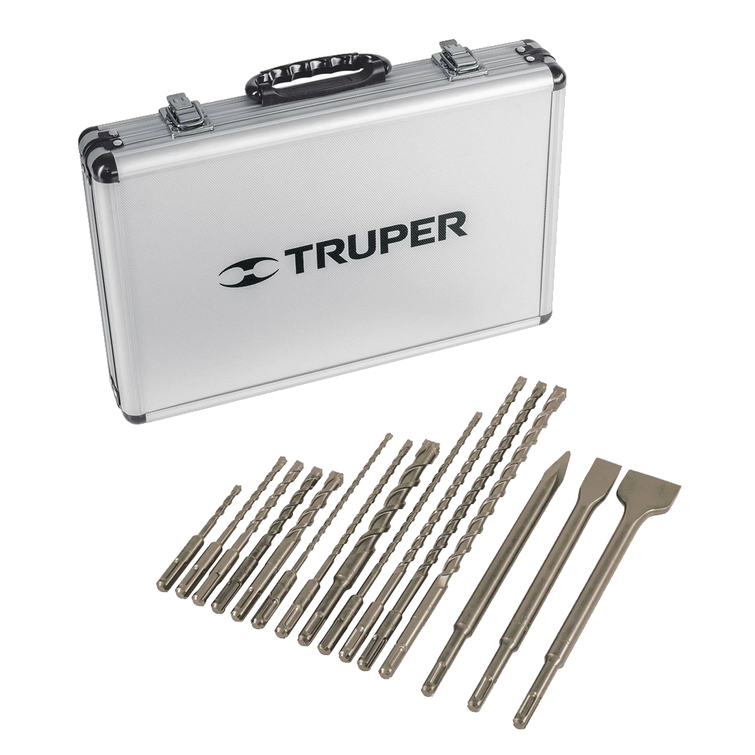 Juego de Brocas y Cinceles Truper SDS Plus 15Pc + Estuche