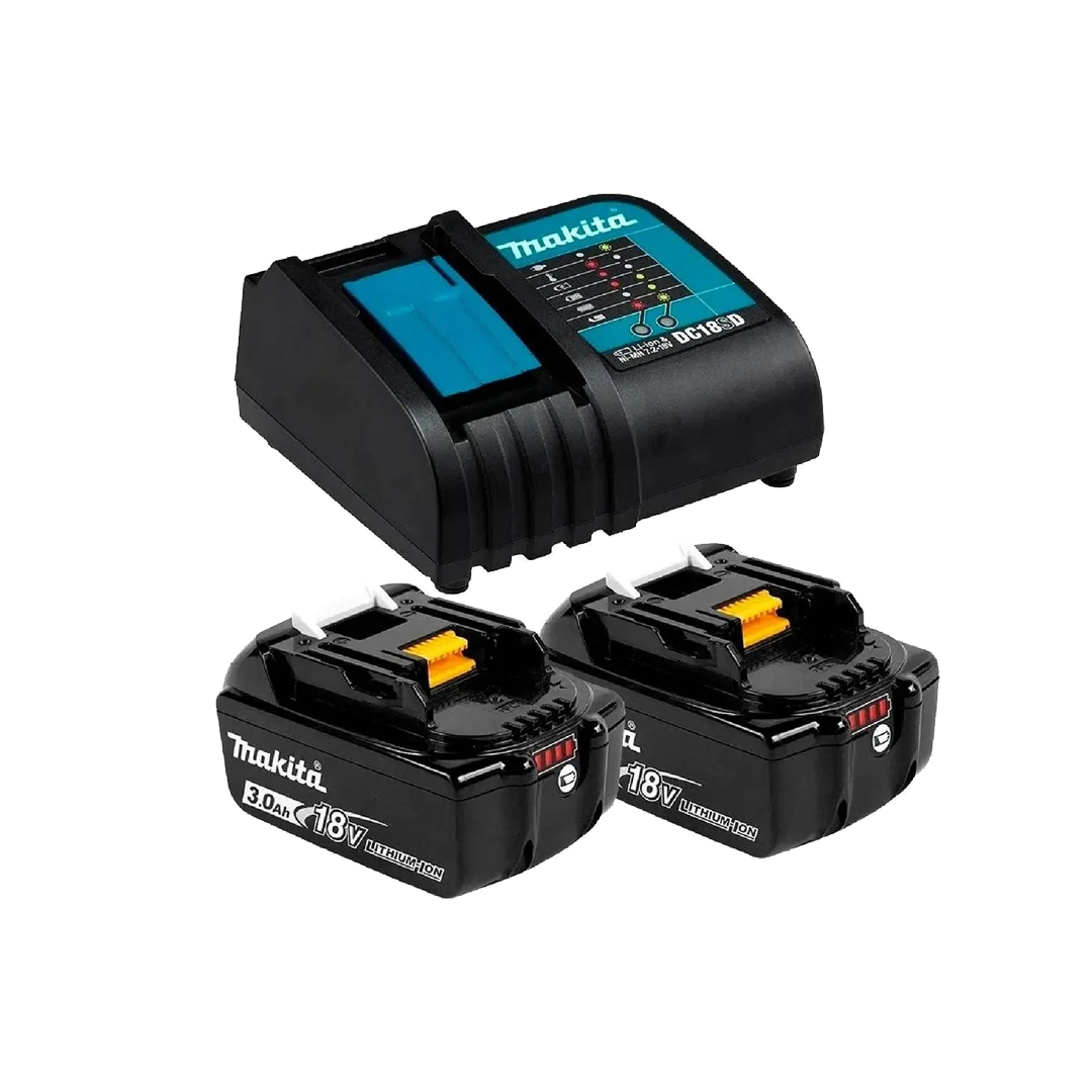 Batería Makita 18V 6.0Ah X2 Und + Cargador BL1860B + DC18RC, 198113-0 