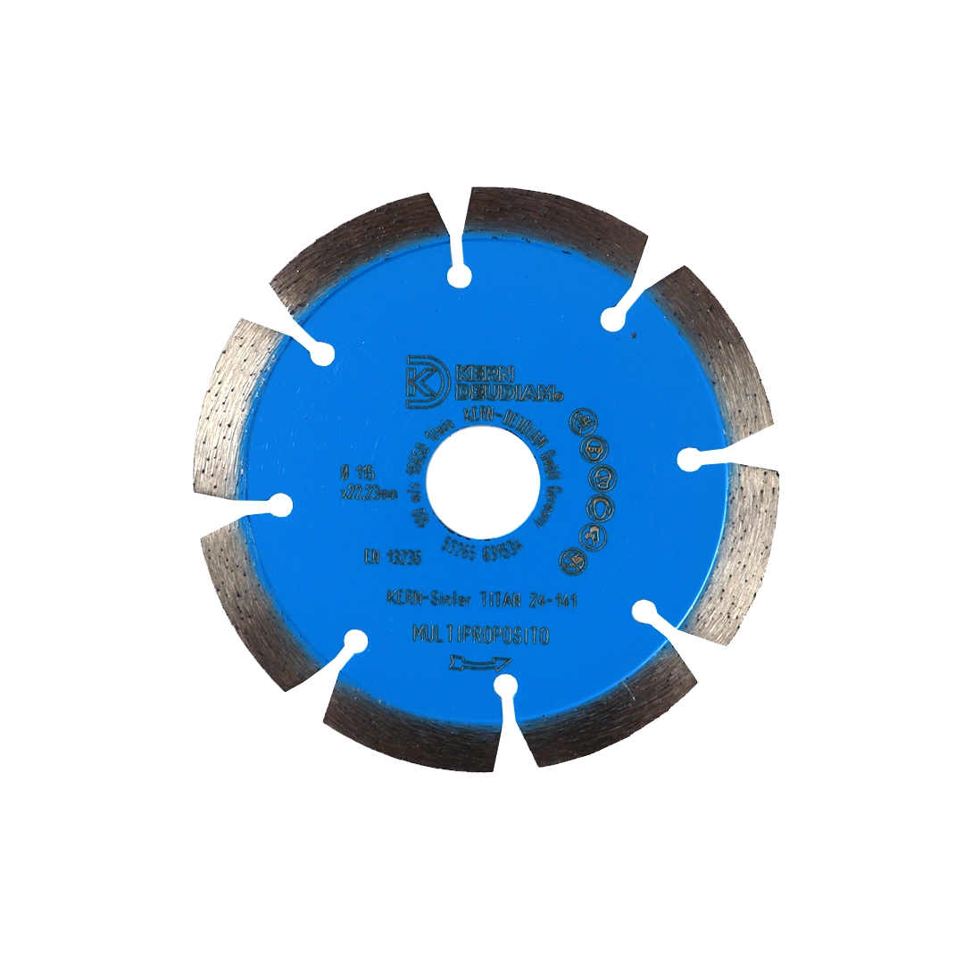 Disco Diamantado Segmentado Kern Deudiam 4-1/2" 7/8" Sinter Titan 115 x 22.23 mm