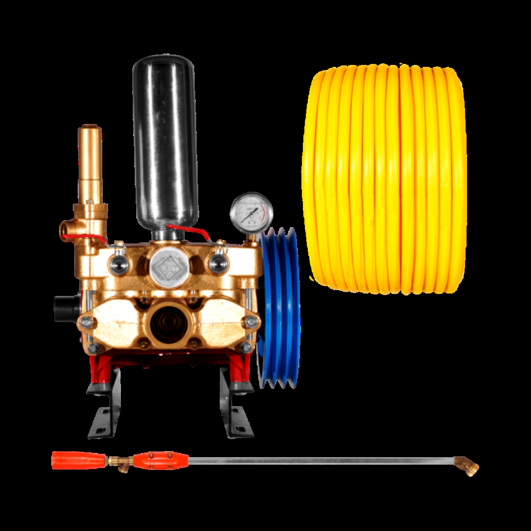 Bomba Pistón Cerámico 234L/min + Manguera 5 capas 100Mx1 + Lanza Curva 90 cm