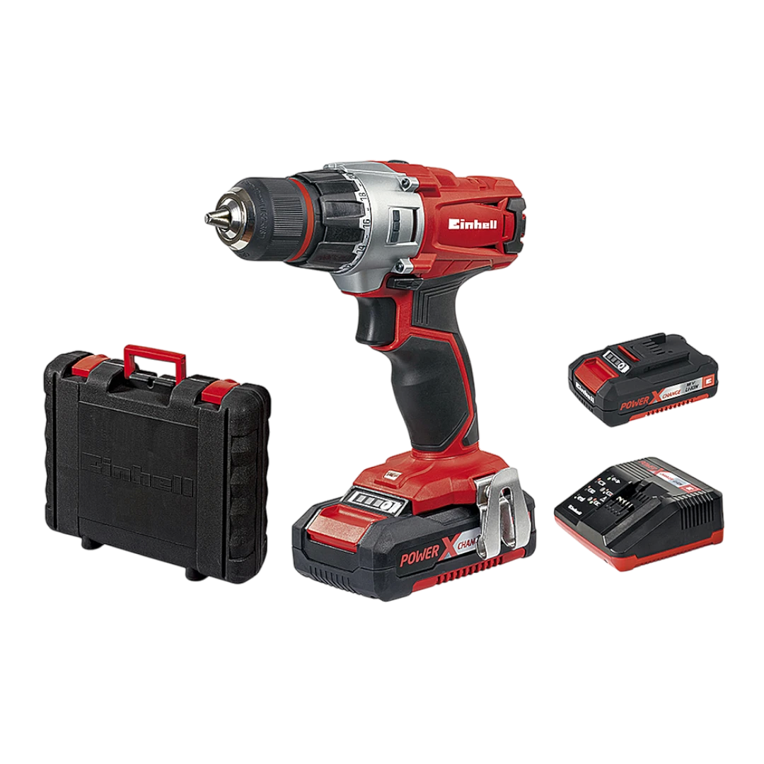 Taladro de Impacto Inalámbrico + Cargador + 2 Baterías Einhell 1/2″ 44Nm TE-CD 18/2 Li-i