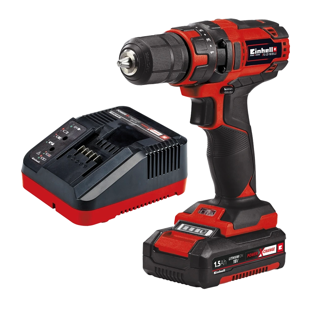 Taladro Atornillador Inalambrico Einhell 18V 35Nm +1 Bateria + Cargador (TC-CD 18/35 Li (1x1,5Ah) KIT)