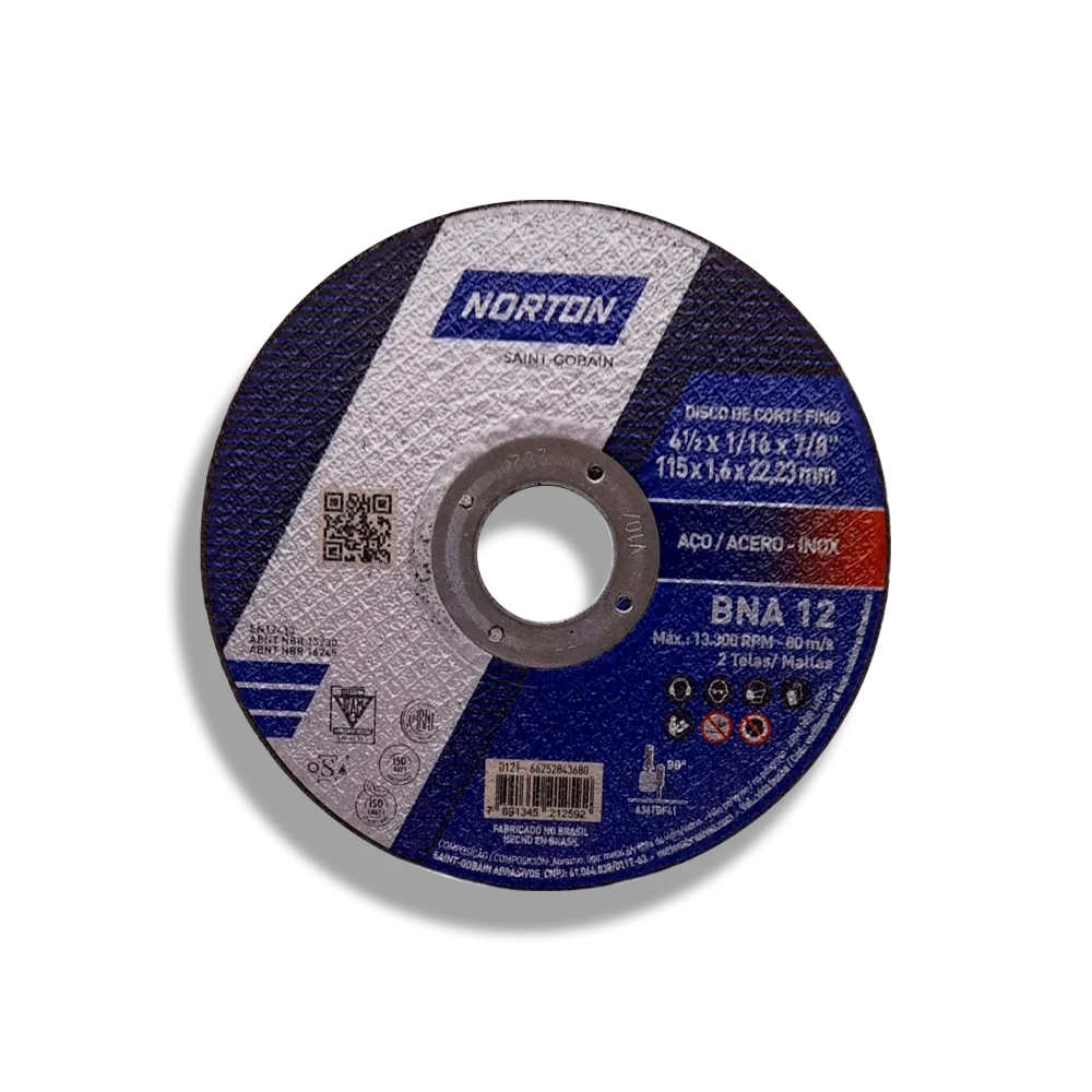 Disco de Corte Metal Norton 4-1/2x1/16x7/8 (BNA12-4)