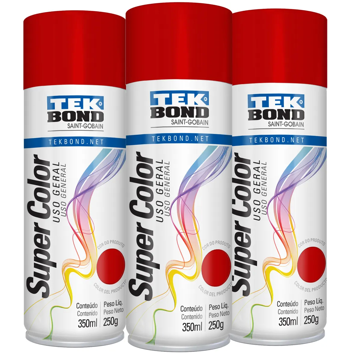 Pintura Aerosol Uso General Tek Bond Color Rojo - 350 ml/250 gr