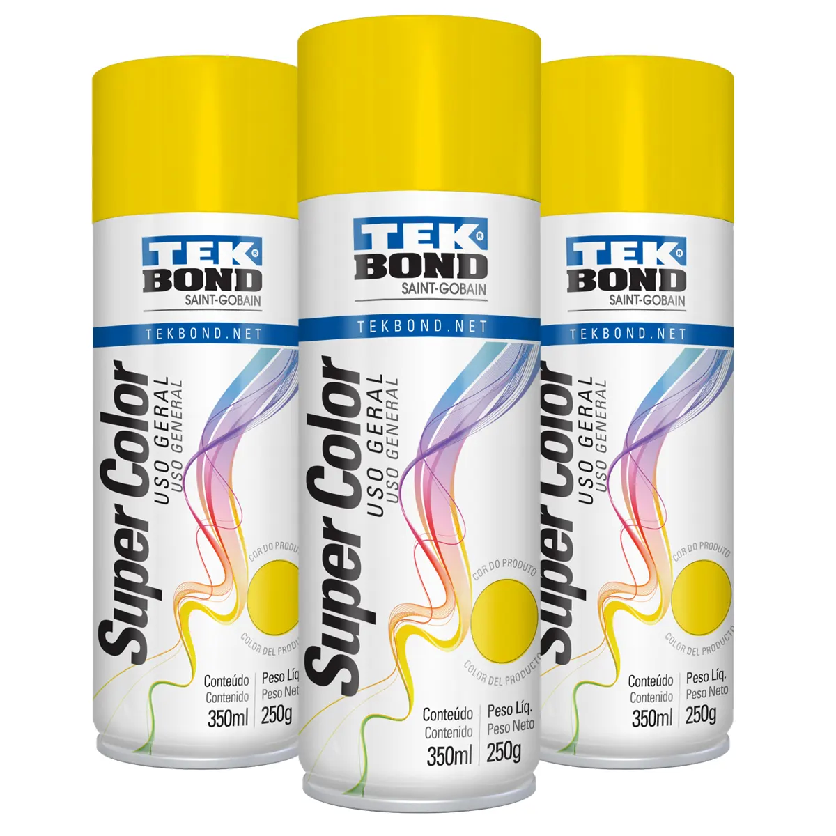 Pintura Aerosol Uso General Tek Bond Color Amarillo - 350 ml/250 gr