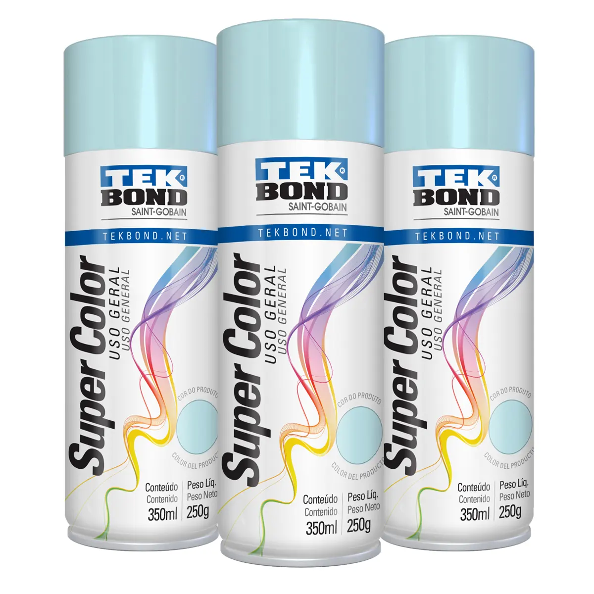 Pintura Aerosol Uso General Tek Bond Color Azul Claro - 350 ml/250 gr