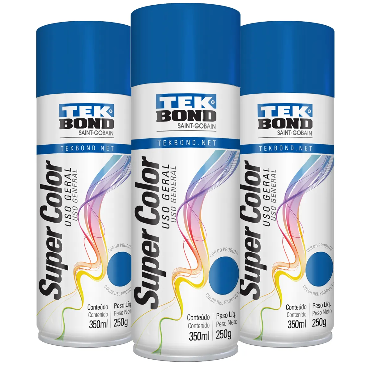 Pintura Aerosol Uso General Tek Bond Color Azul - 350 ml/250 gr