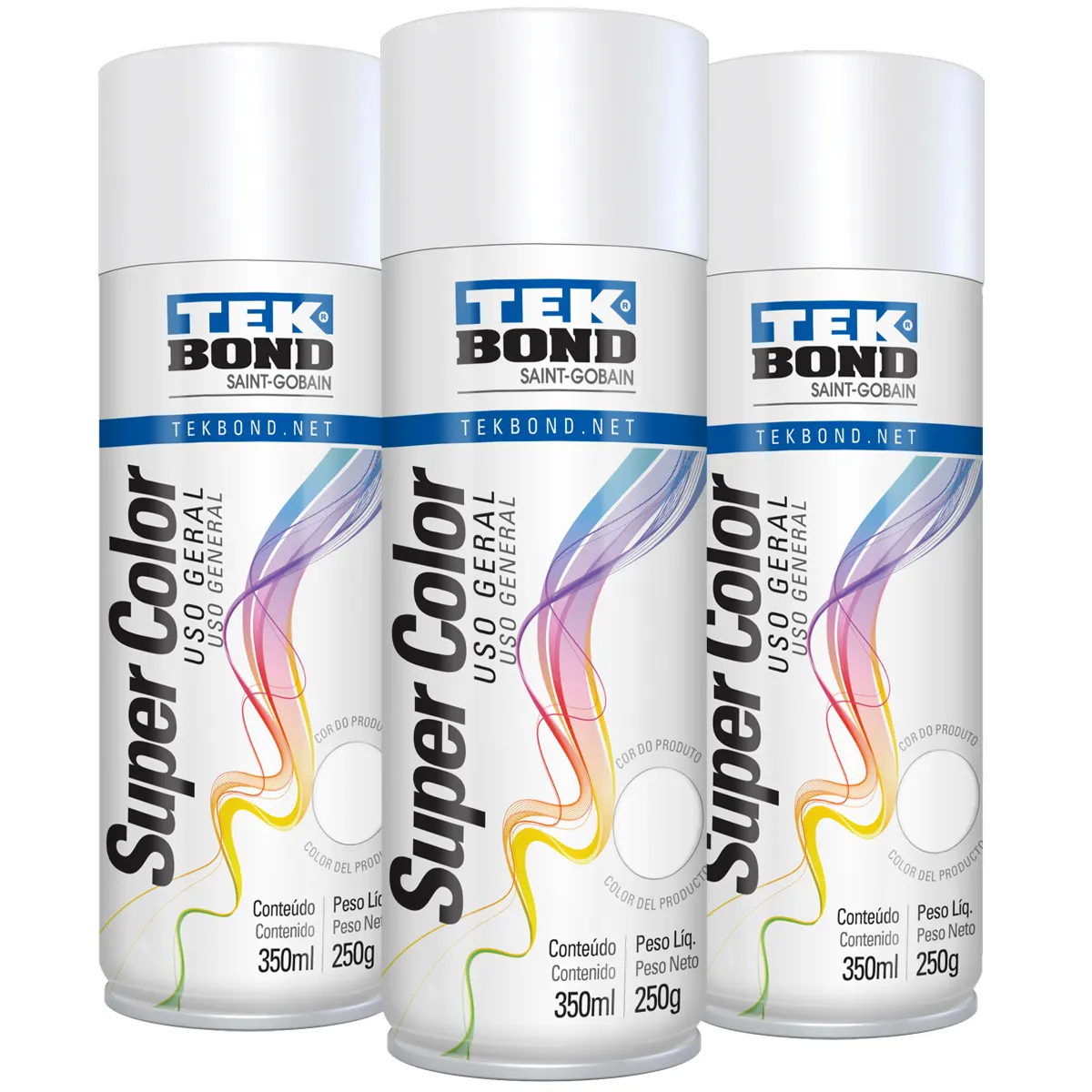 Pintura Aerosol Uso General Tek Bond Color Blanco Mate - 350 ml/250 gr