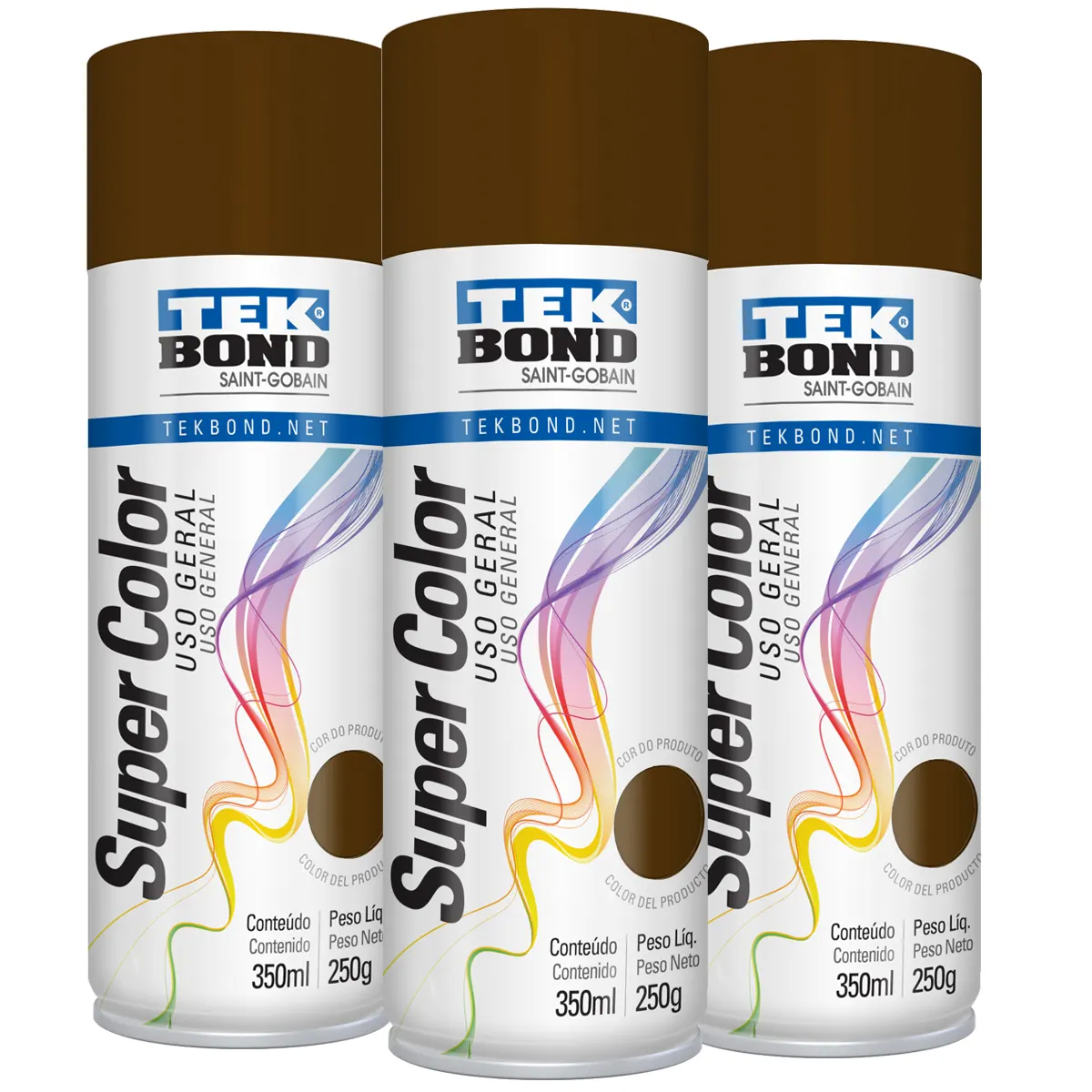 Pintura Aerosol Uso General Tek Bond Color Marron - 350 ml/250 gr
