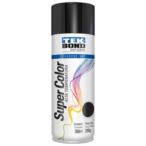 Pintura Aerosol Alta Temperatura Tek Bond Color Negro Brillante - 350 ml/250 gr