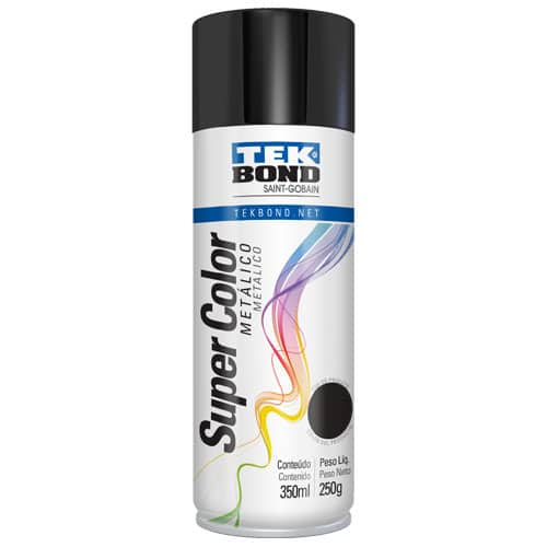 Pintura Aerosol Metalizada Tek Bond Color Negro Metalizado - 350 ml/250 gr