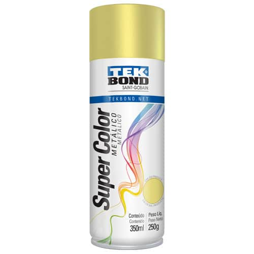 Pintura Aerosol Metalizada Tek Bond Color Dorado Metalizado - 350 ml/250 gr