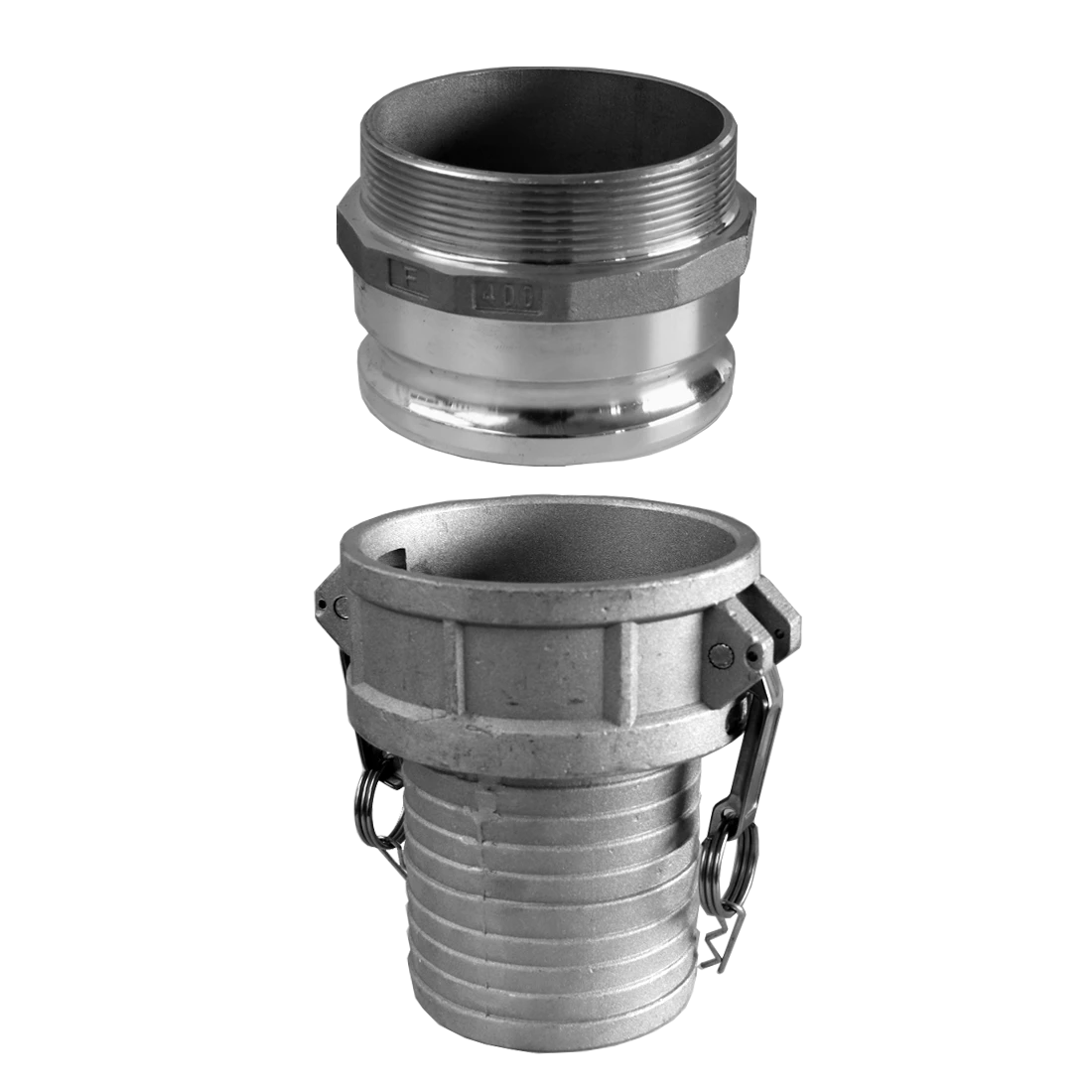 Acople Rapido Aluminio Macho-Hembra Bomba 2" (Parte F 200 Macho-Parte C 200 Hembra)