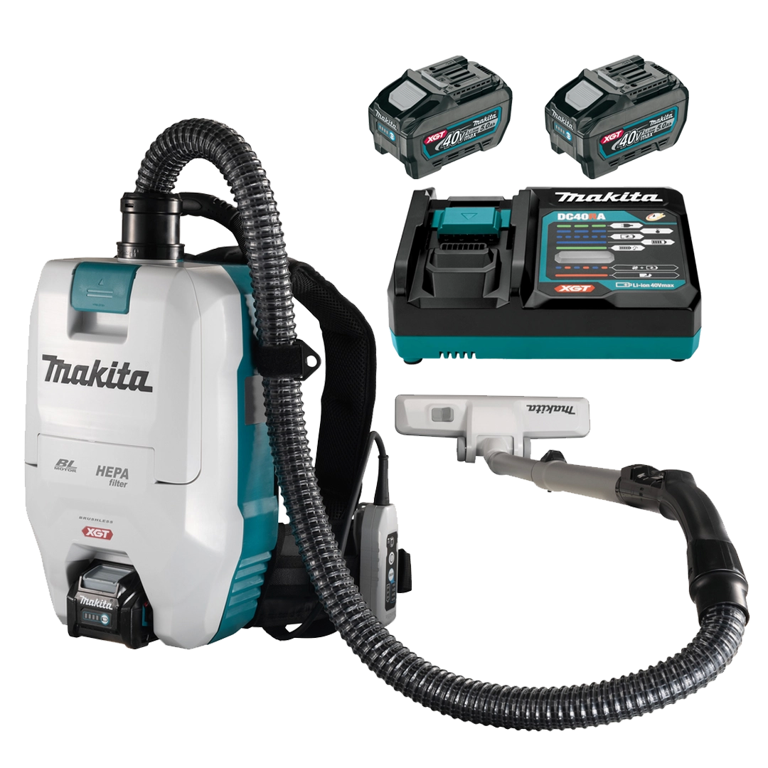 Aspiradora en Seco Inalámbrica Makita VC008GZ 40v 2.0lt Tipo Morral + Cargador Dual + 2 Baterías