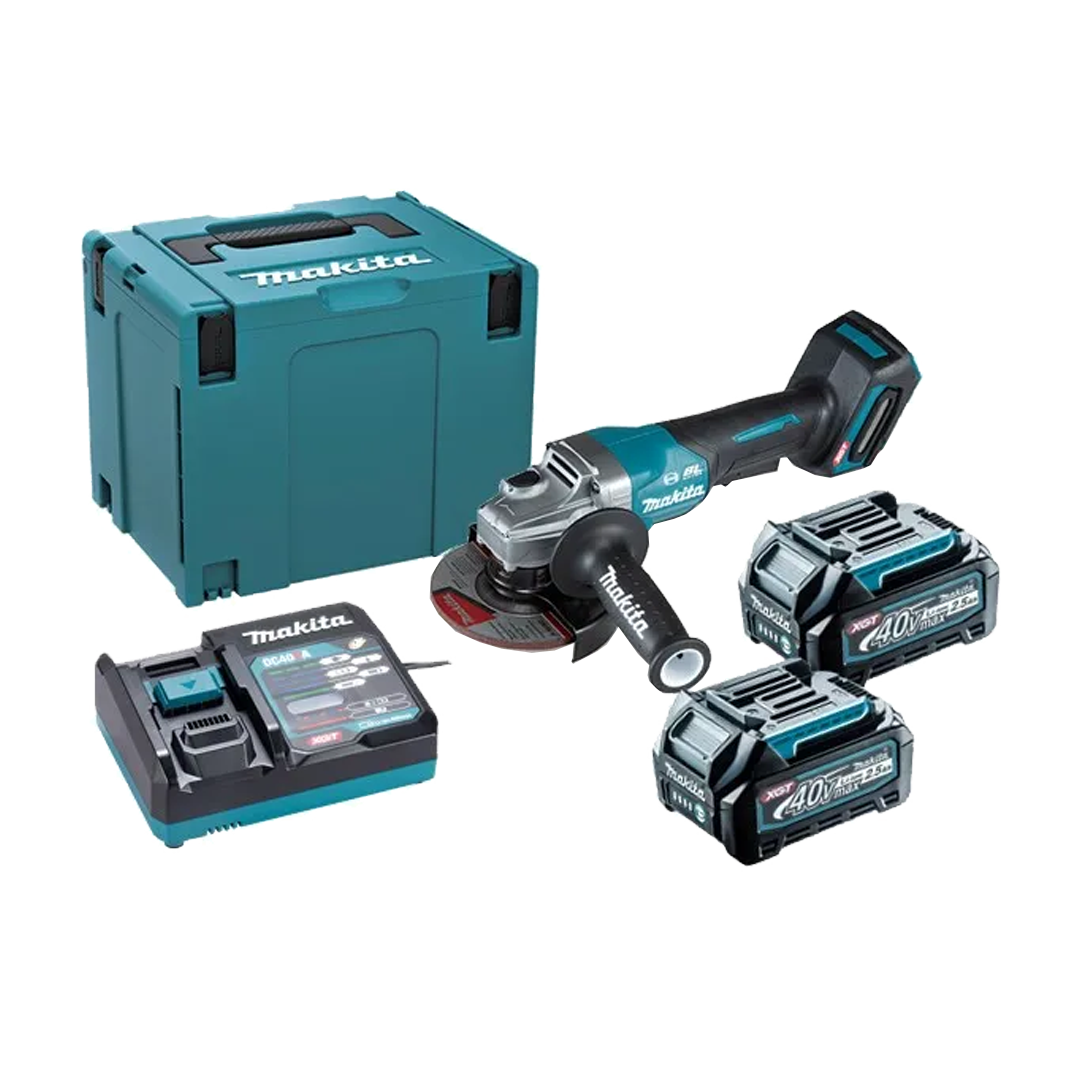 Minipulidora Inalámbrica Makita 4 1/2 Pulgadas 18V + 2 Baterias 3.0Ah + Cargador