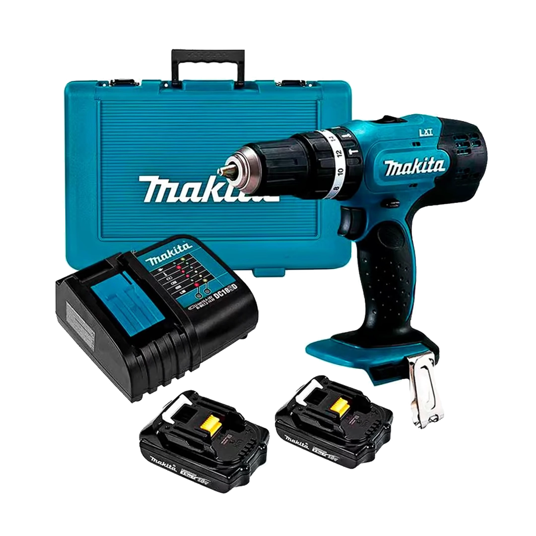 Taladro Percutor Inalámbrico Makita 1/2 Pulgada 42Nm 18V DHP453SYE + Cargador + 2 Baterías