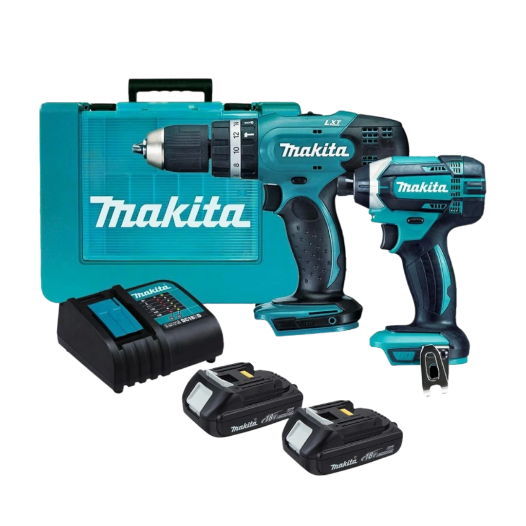 Atornillador de Impacto Inalámbrico 1/4 Pulgada 165Nm + Taladro Percutor + 2BAT + Cargador DLX2142Y01
