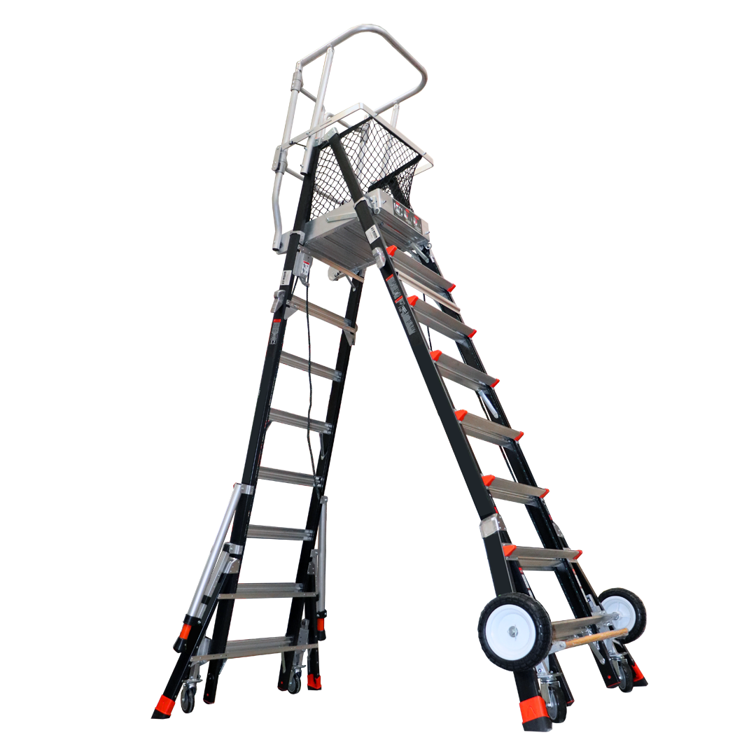 Andamio Unipersonal Escalera Ajustable GreenTec 7 alturas 2.4 a 4.3m