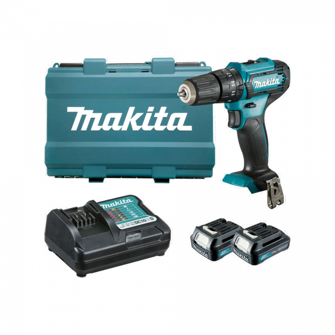 Taladro Percutor Inalámbrico Makita 3/8 Pulgada 30Nm 12V HP333DWYE + Cargador + 2 Baterías