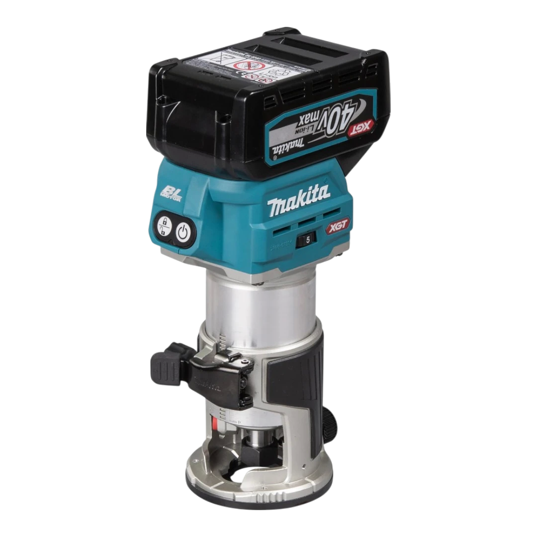 Ruteadora Rebordeadora Inalámbrica Makita 8″ 40v Brushless RT001GM214 + 2 Baterías + Cargador